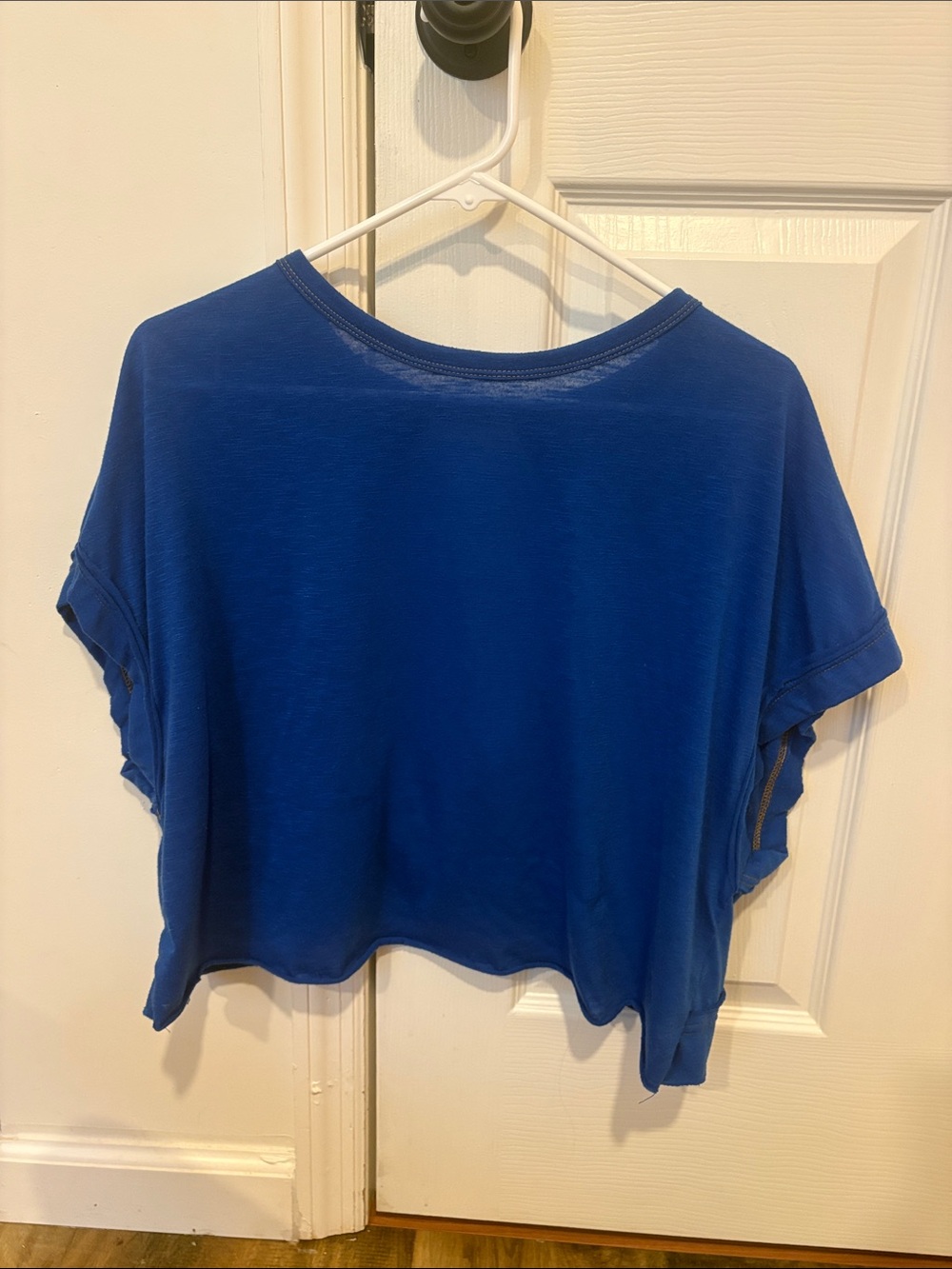 SHEIN Royal Blue Cropped Short Sleeve Tee